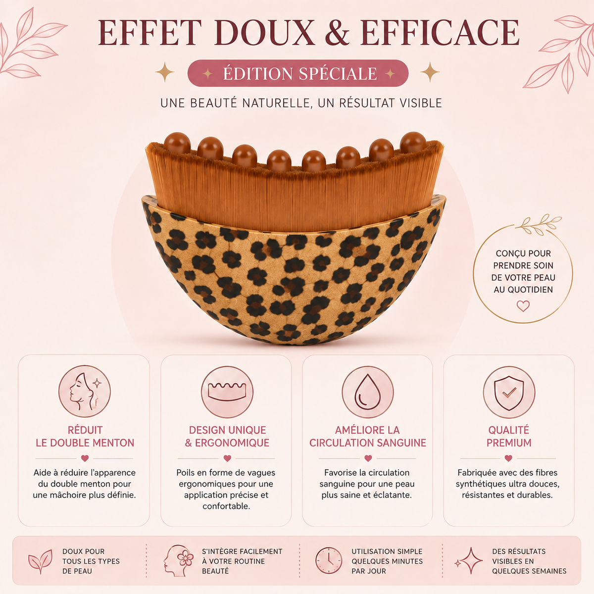 Brosse de massage lymphatique pour le visage