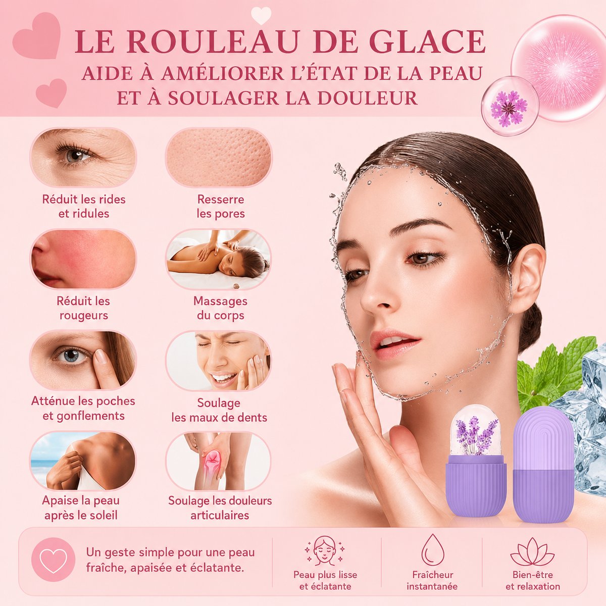 Moule de glace visage – Massage froid