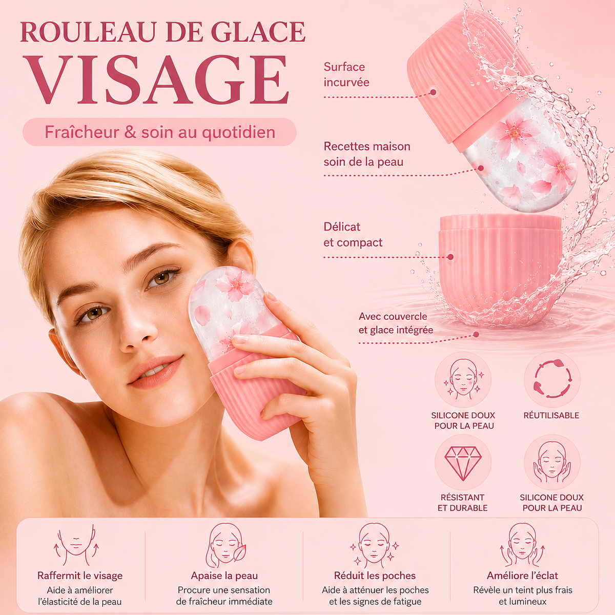 Moule de glace visage – Massage froid