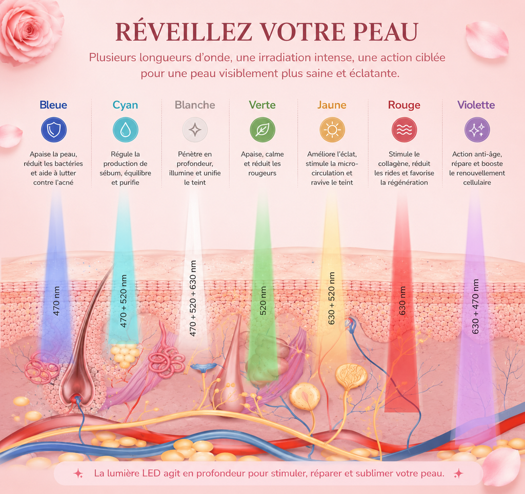 Masque visage LED