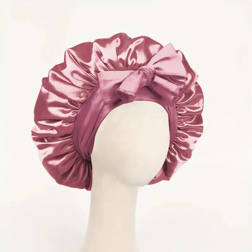 Bonnet de nuit en satin ajustable