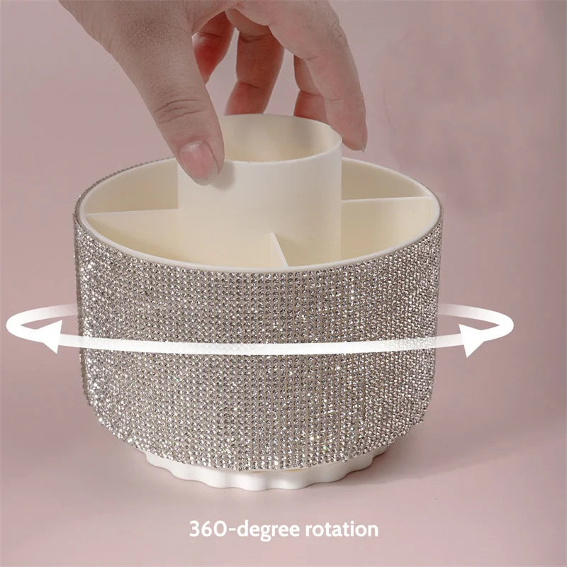 Organisateur beauté rotatif 360° à strass
