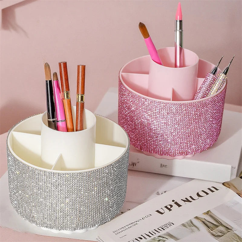Organisateur beauté rotatif 360° à strass