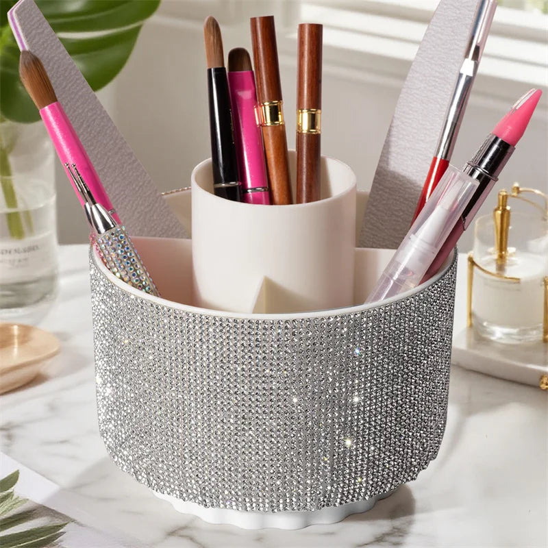 Organisateur beauté rotatif 360° à strass