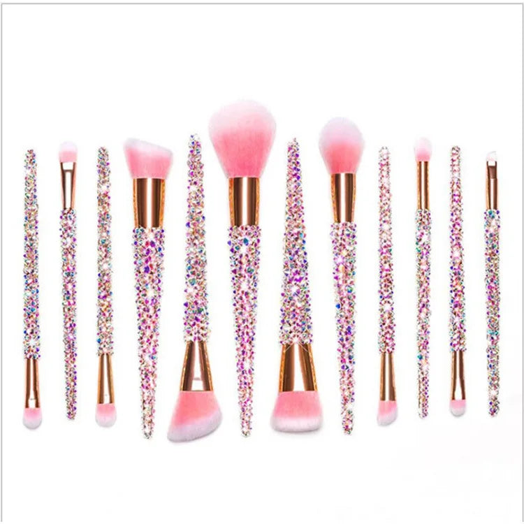 Set de 12 pinceaux maquillage à strass