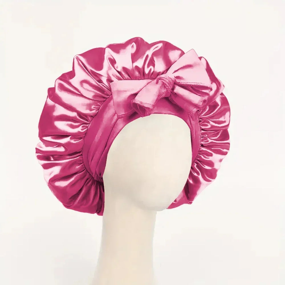 Bonnet de nuit en satin ajustable