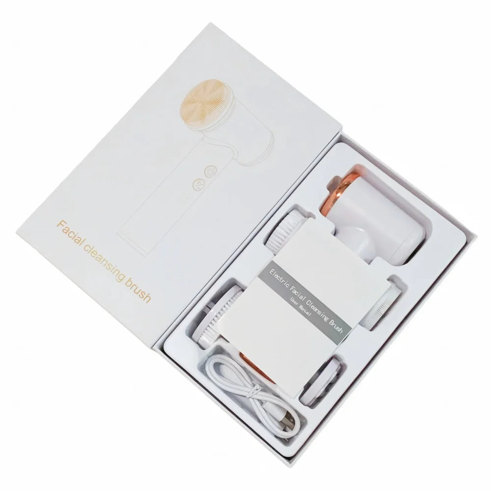 Brosse nettoyante visage électrique – 4 têtes interchangeables