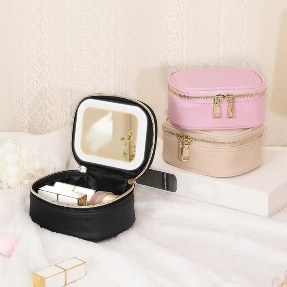 Trousse de maquillage avec miroir LED