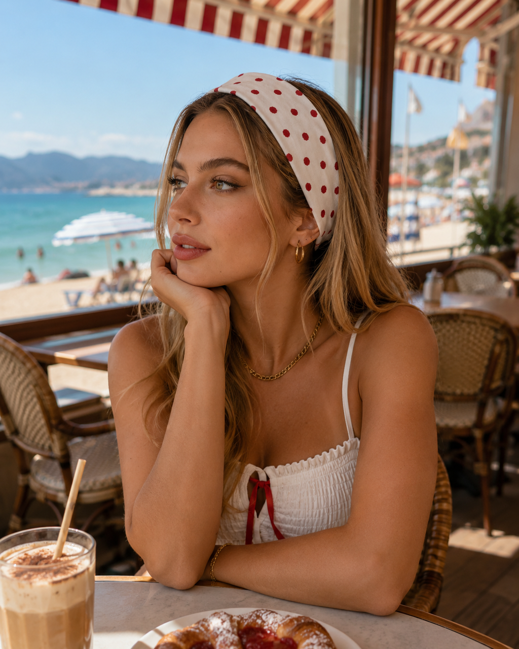 Bandeau large à pois