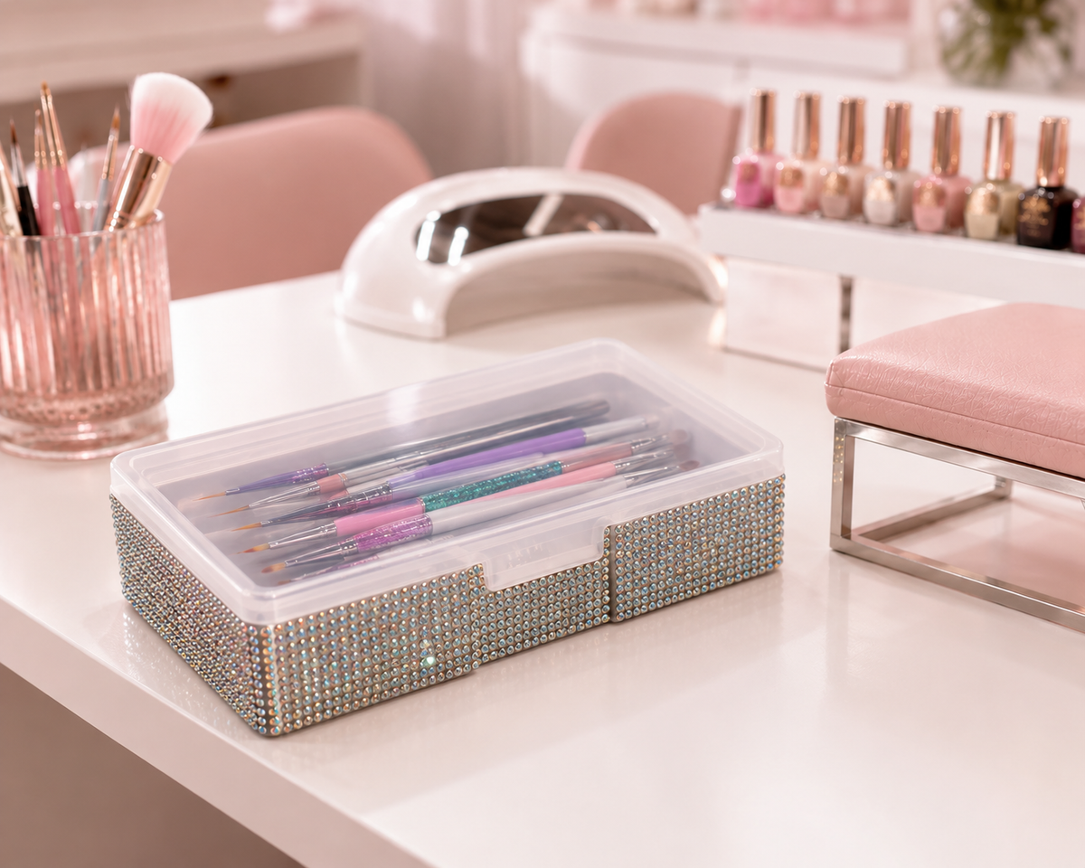Boîte de rangement Nail Art à strass