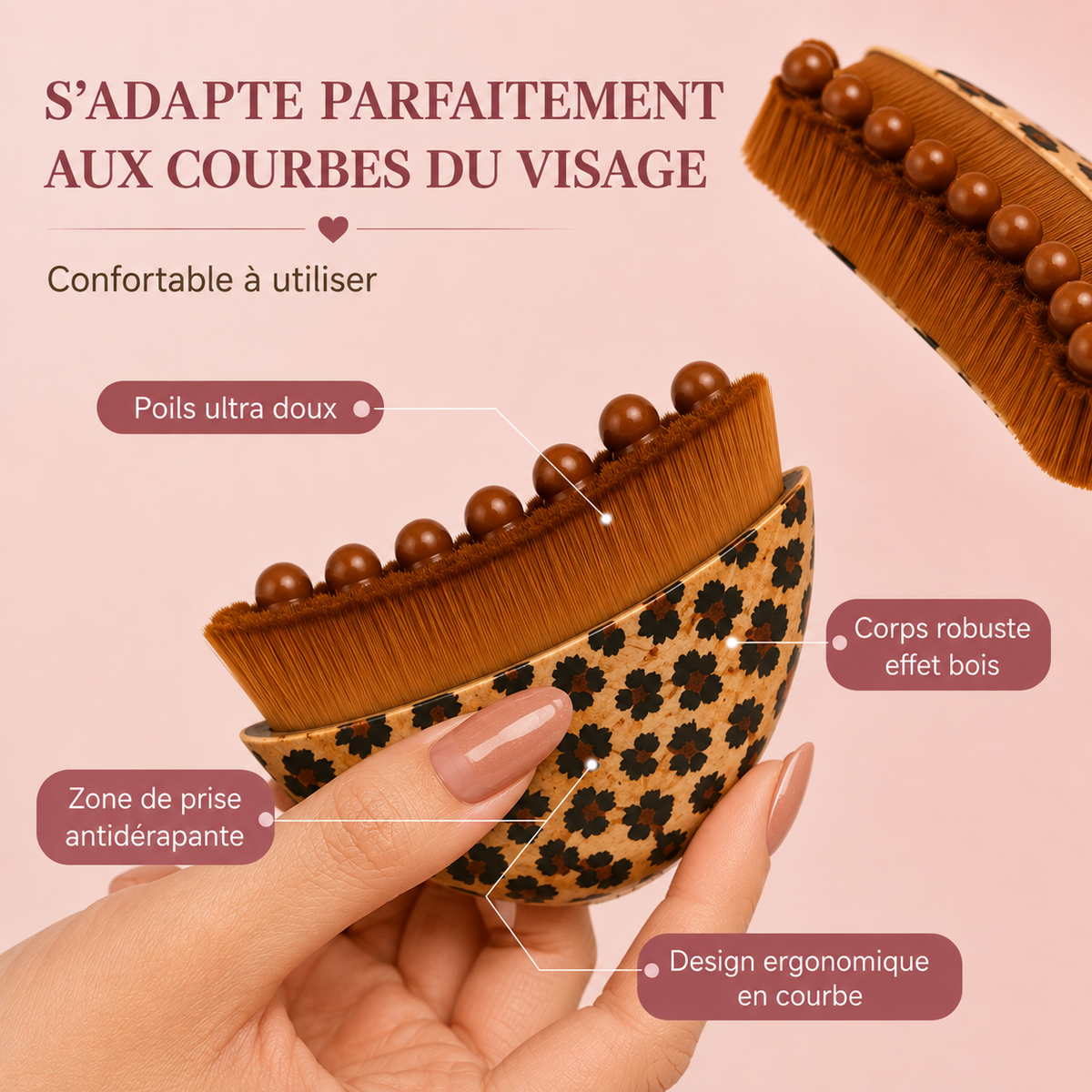 Brosse de massage lymphatique pour le visage