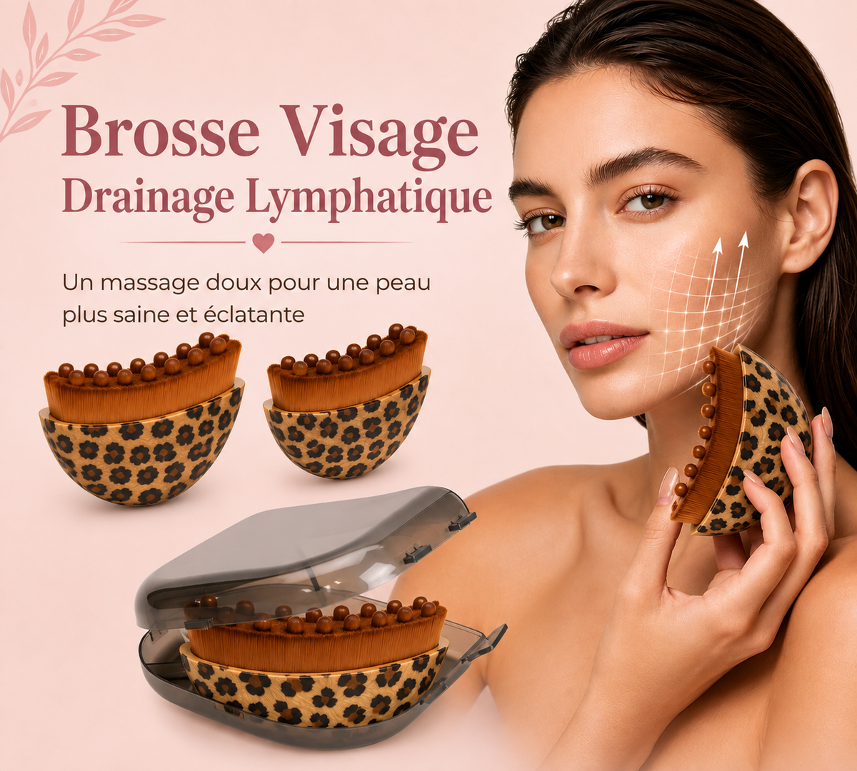 Brosse de massage lymphatique pour le visage