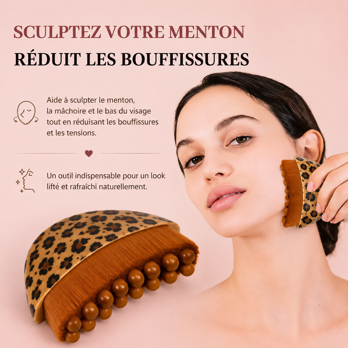 Brosse de massage lymphatique pour le visage