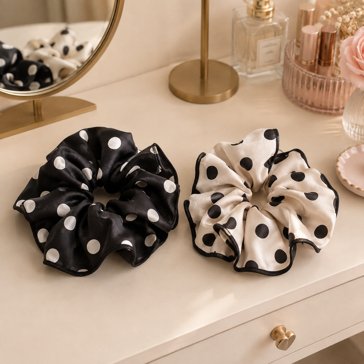 Chouchou foulard à pois