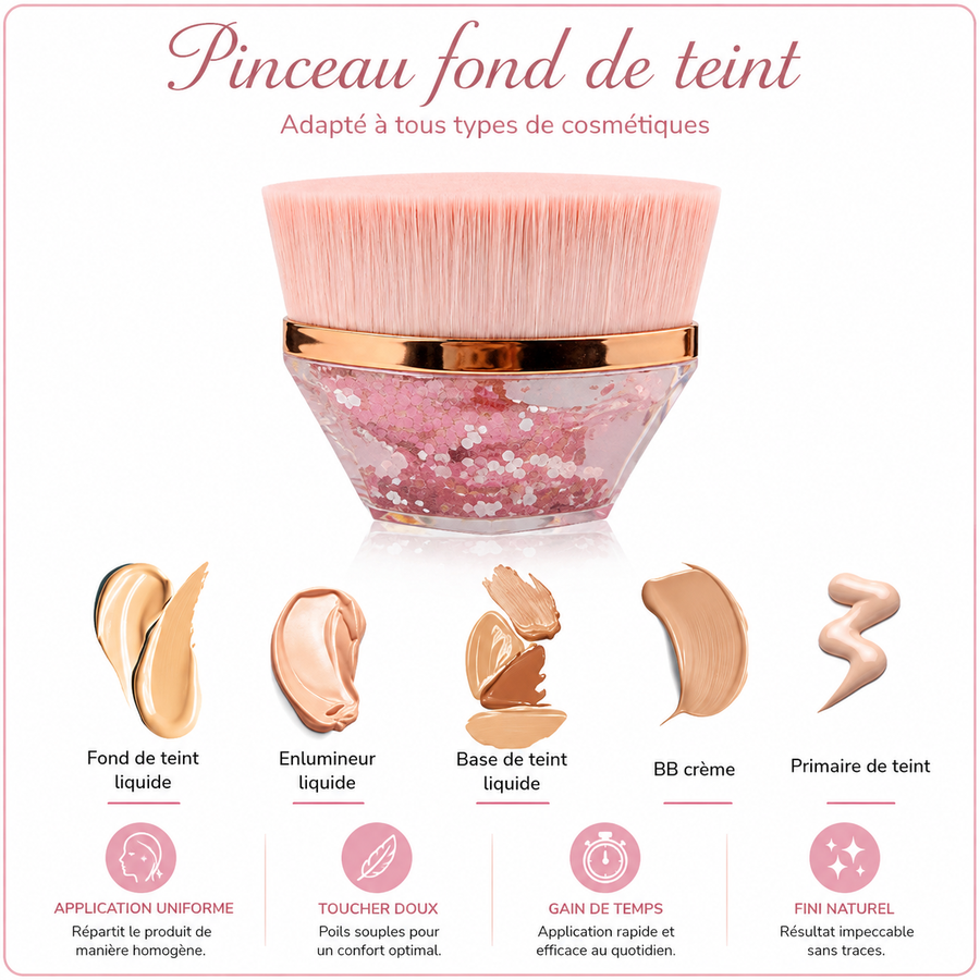 Pinceau fond de teint plat