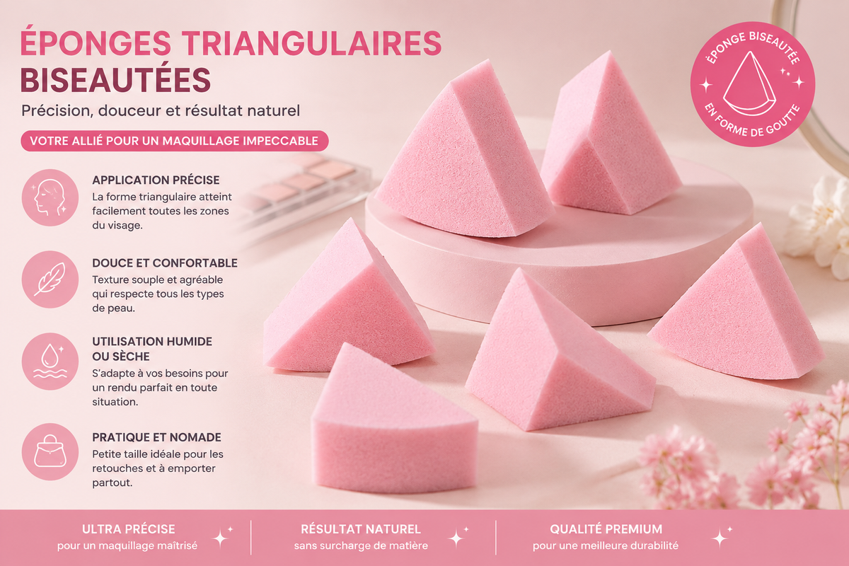 Mini éponges triangulaires de maquillage