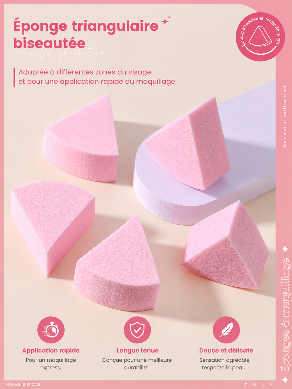 Mini éponges triangulaires de maquillage
