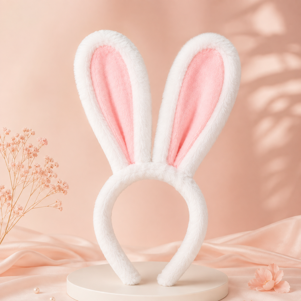 Bandeau oreilles de lapin en peluche