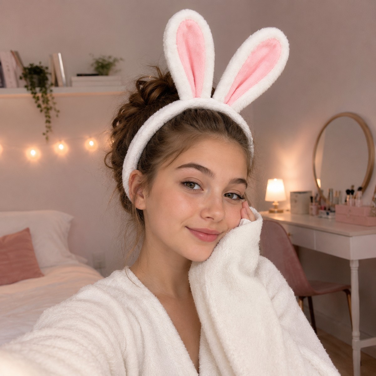 Bandeau oreilles de lapin en peluche