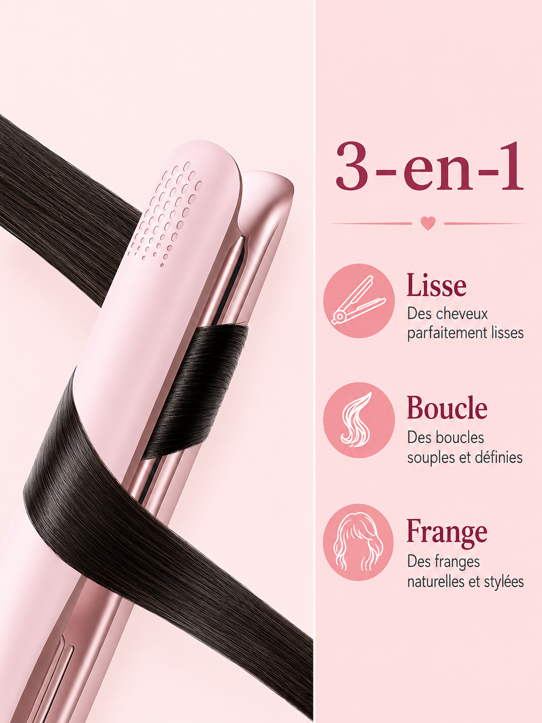 Lisseur cheveux céramique portatif