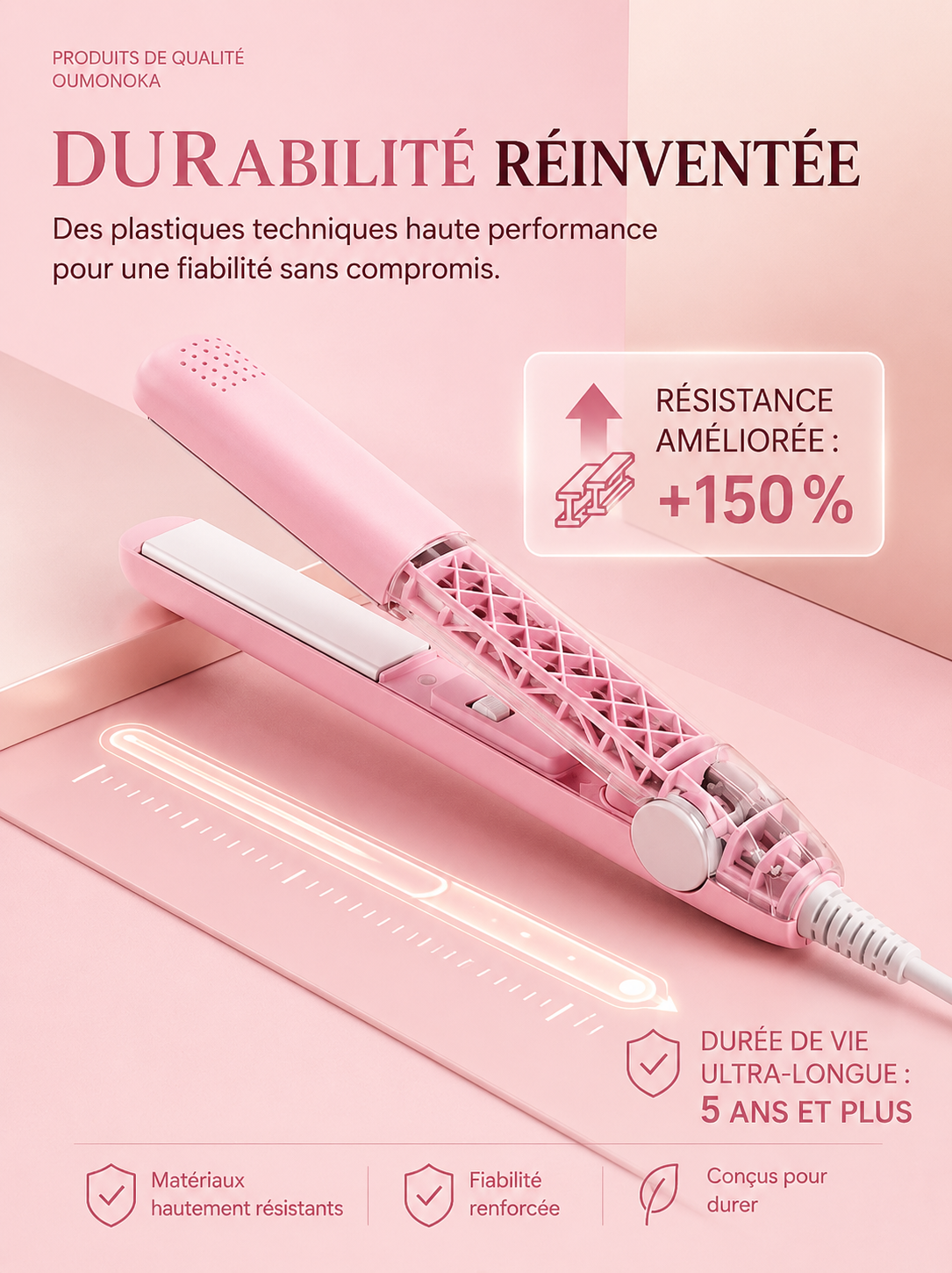 Lisseur cheveux céramique portatif