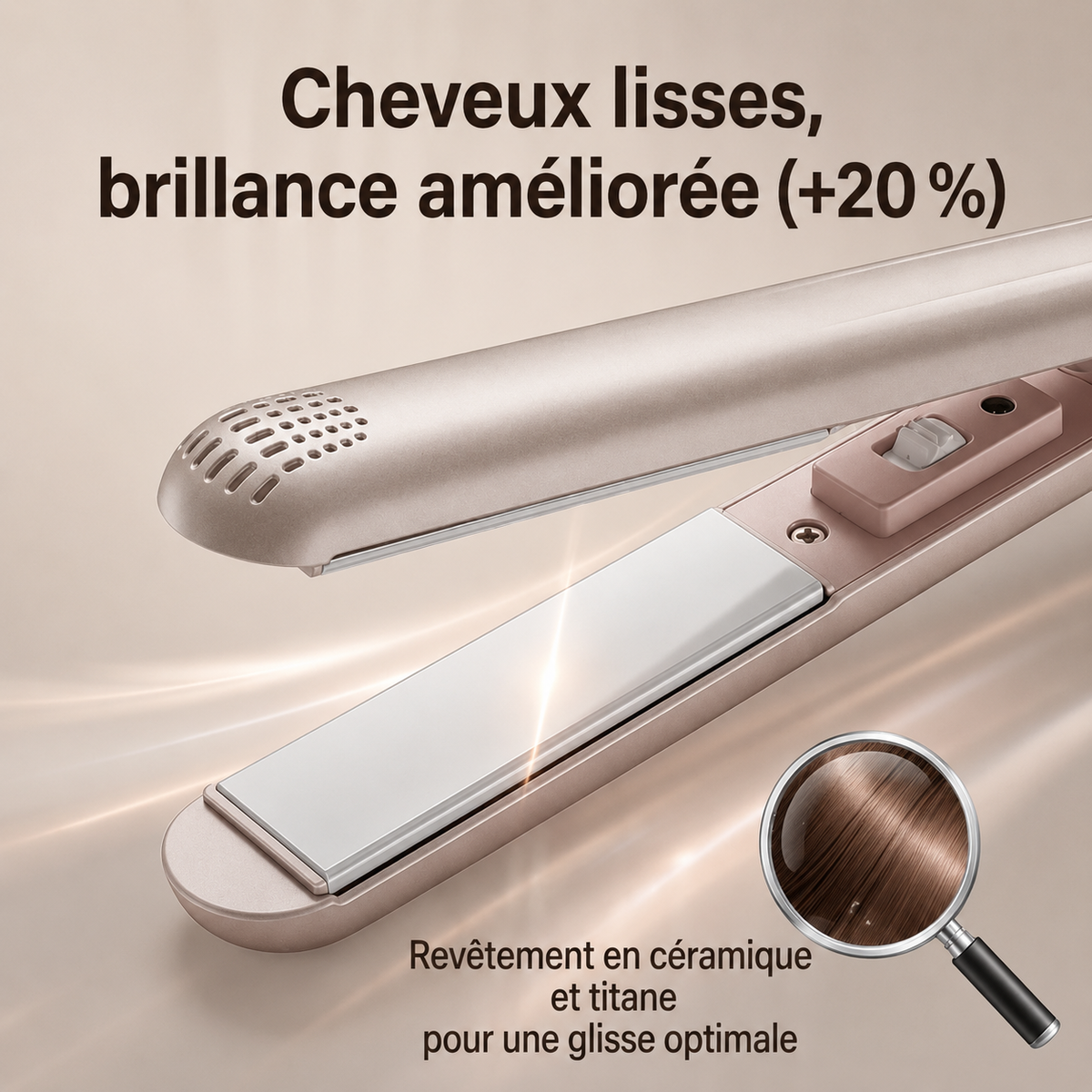 Lisseur cheveux céramique portatif