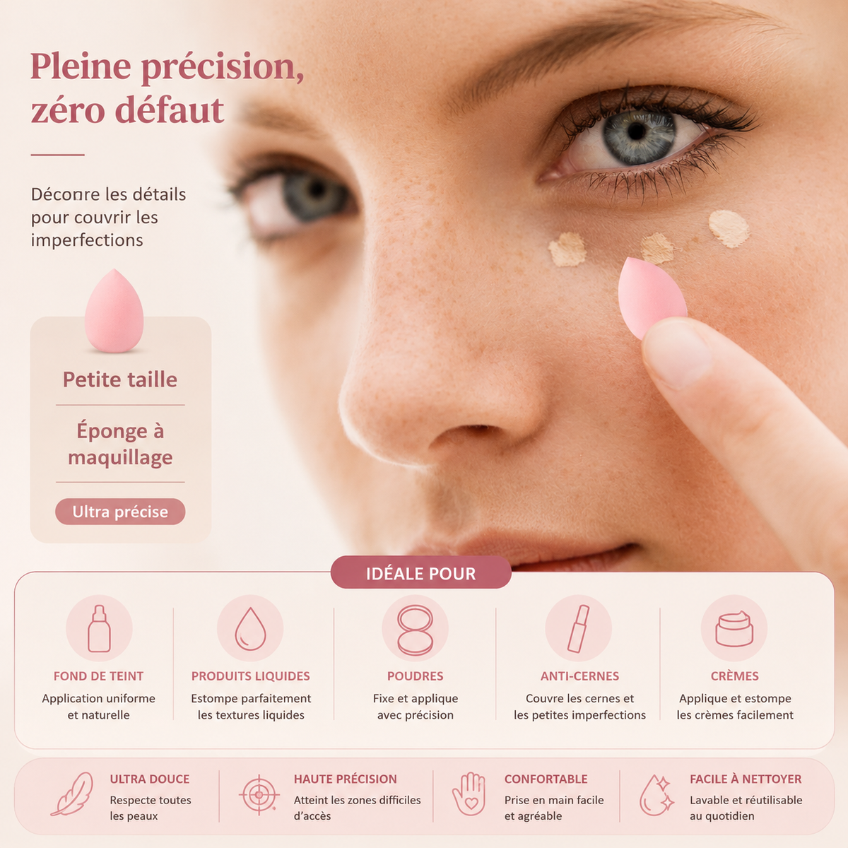 Kit pinceaux & éponges maquillage 33 pièces