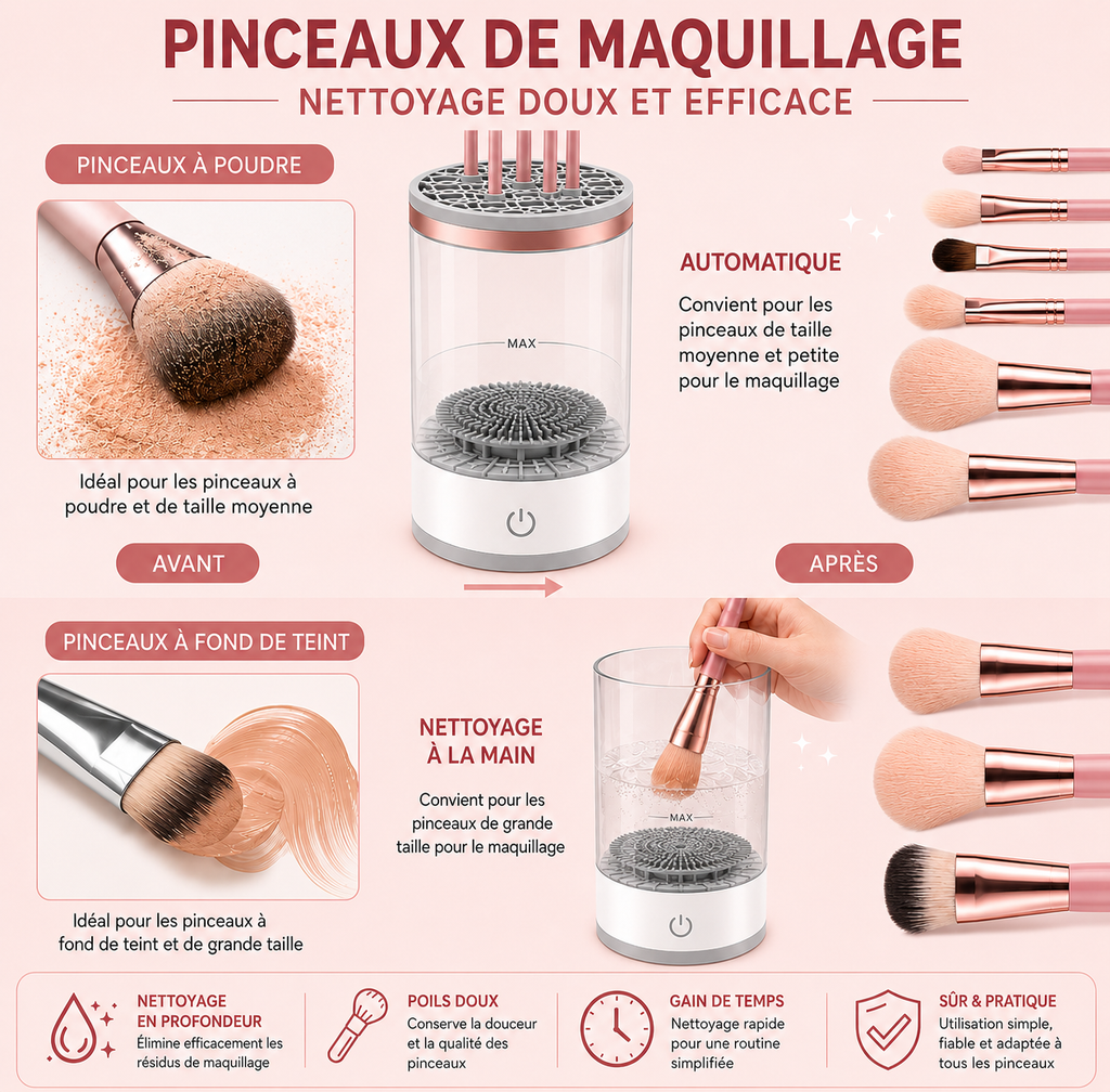 Nettoyeur & sécheur électrique pour pinceaux – USB