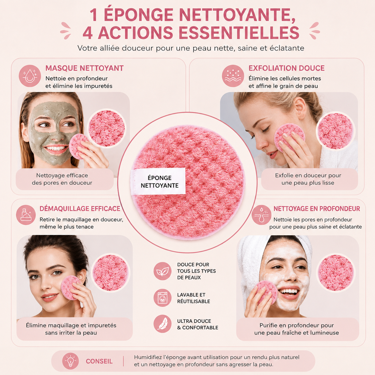 Kit pinceaux & éponges maquillage 33 pièces