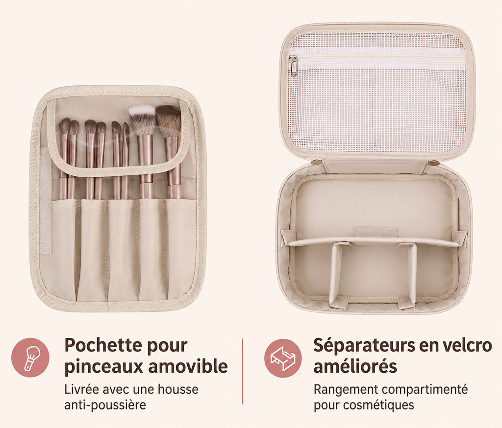 Trousse de maquillage compartimentée