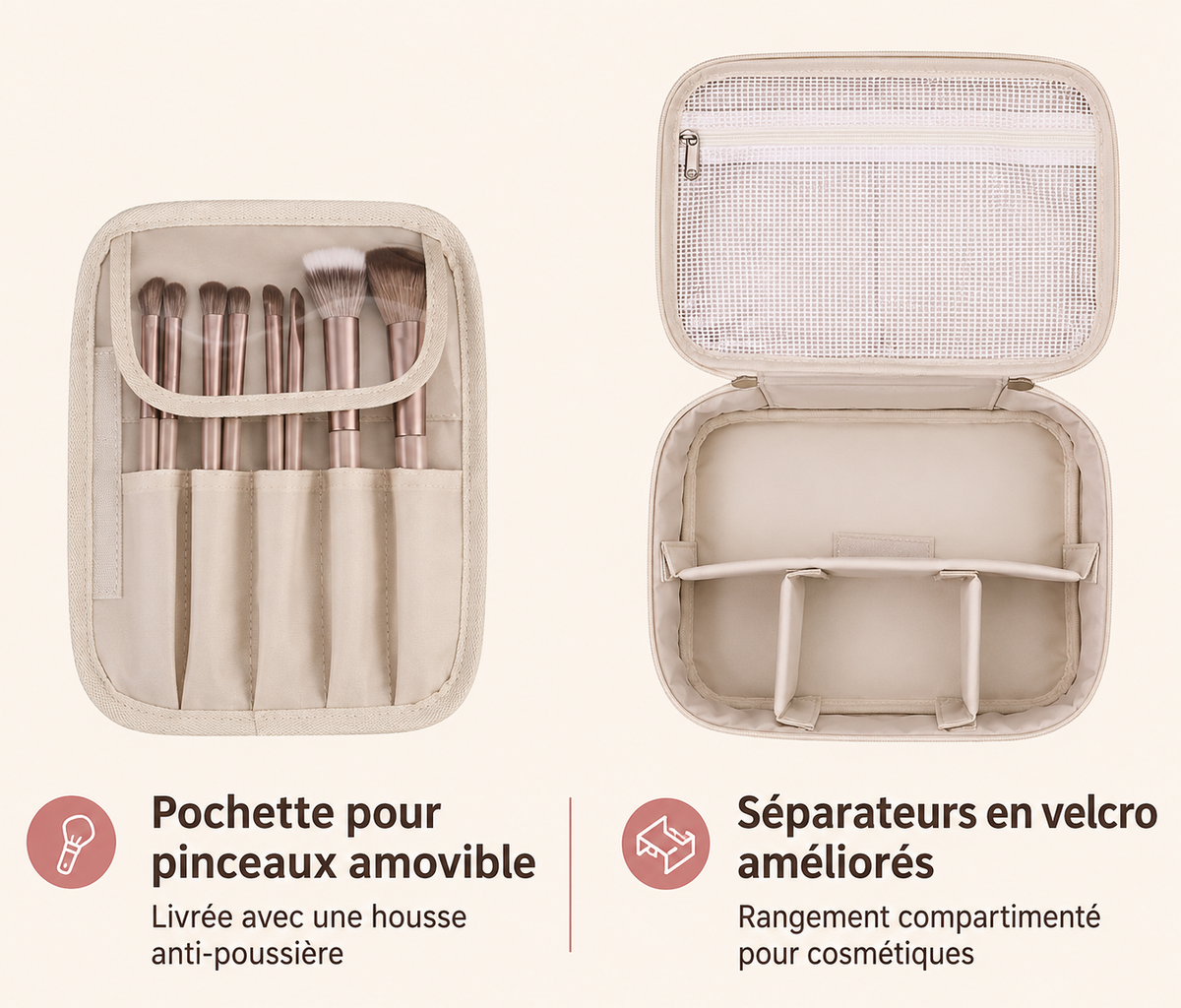 Trousse de maquillage compartimentée