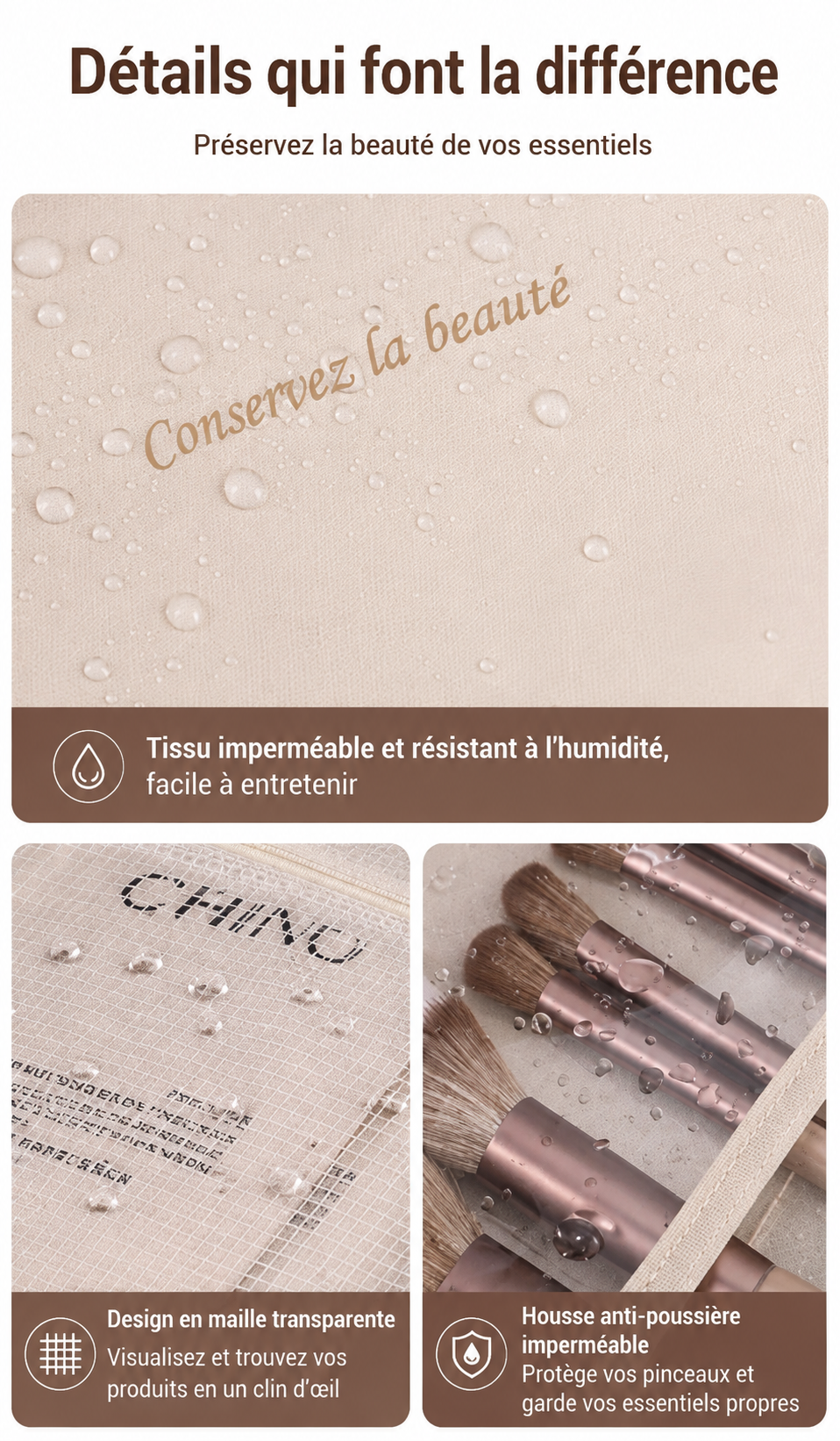 Trousse de maquillage compartimentée