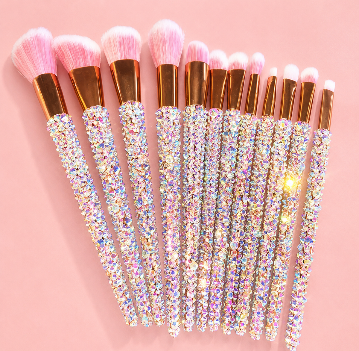 Set de 12 pinceaux maquillage à strass