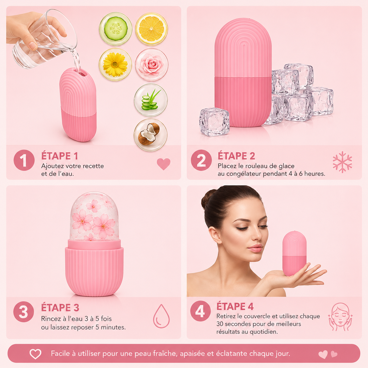 Moule de glace visage – Massage froid
