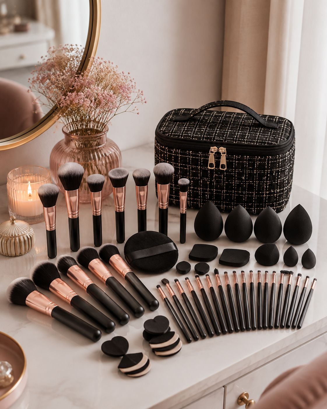 Kit de maquillage 47 pièces avec trousse
