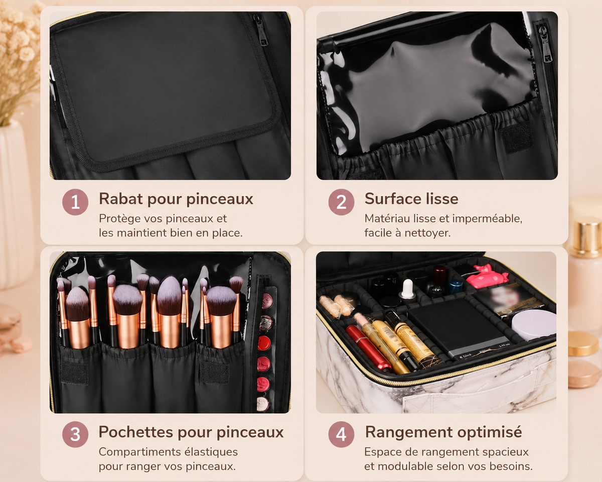 Vanity de maquillage effet marbre