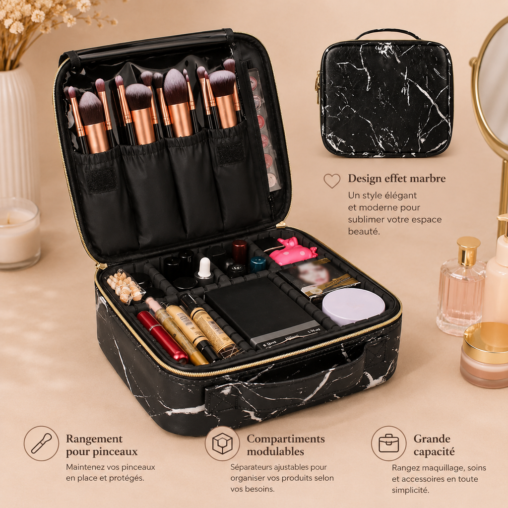 Vanity de maquillage effet marbre